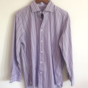 Men’s Bugatchi Long Sleeve Striped Dress Shirt